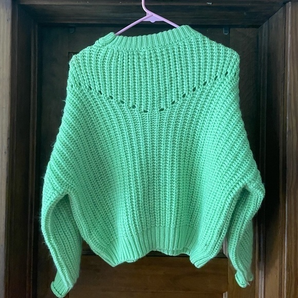 Elodie Lime Green Chunky Cable Knit Sweater Small - Picture 2 of 9